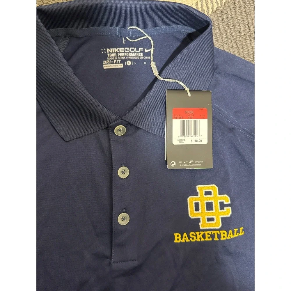 Brand New With Tags Polo  Navy‎ Blue Mens L Detroit County Nike Basketball